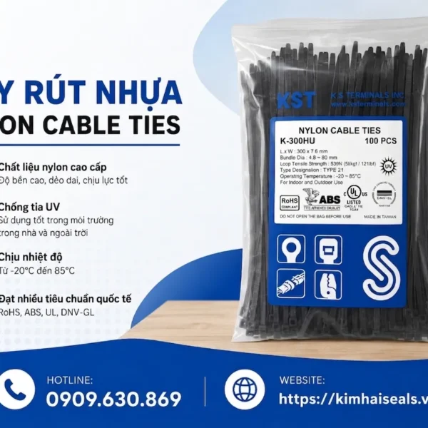 Dây rút K-300HU – Dây rút nylon 7.6x300 chất lượng cao, bền bỉ