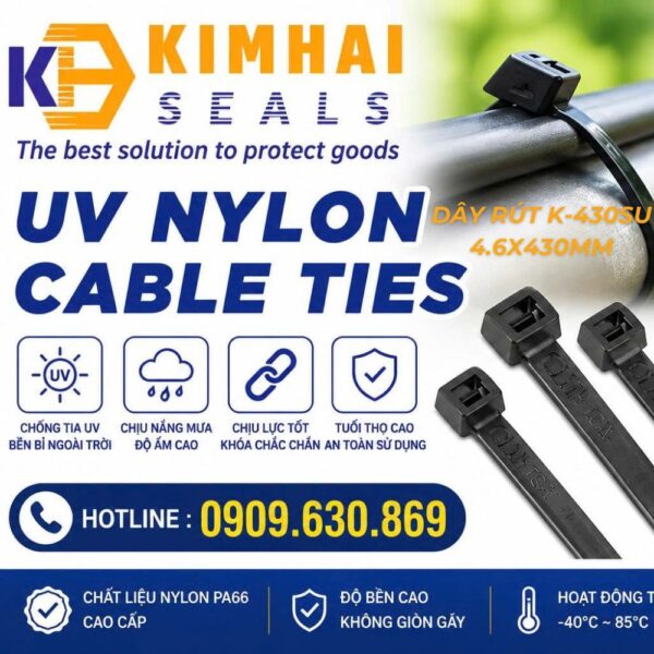 Dây rút K-430SU 4.6x430mm – Giải pháp cố định chắc chắn, bền bỉ cho mọi công trình