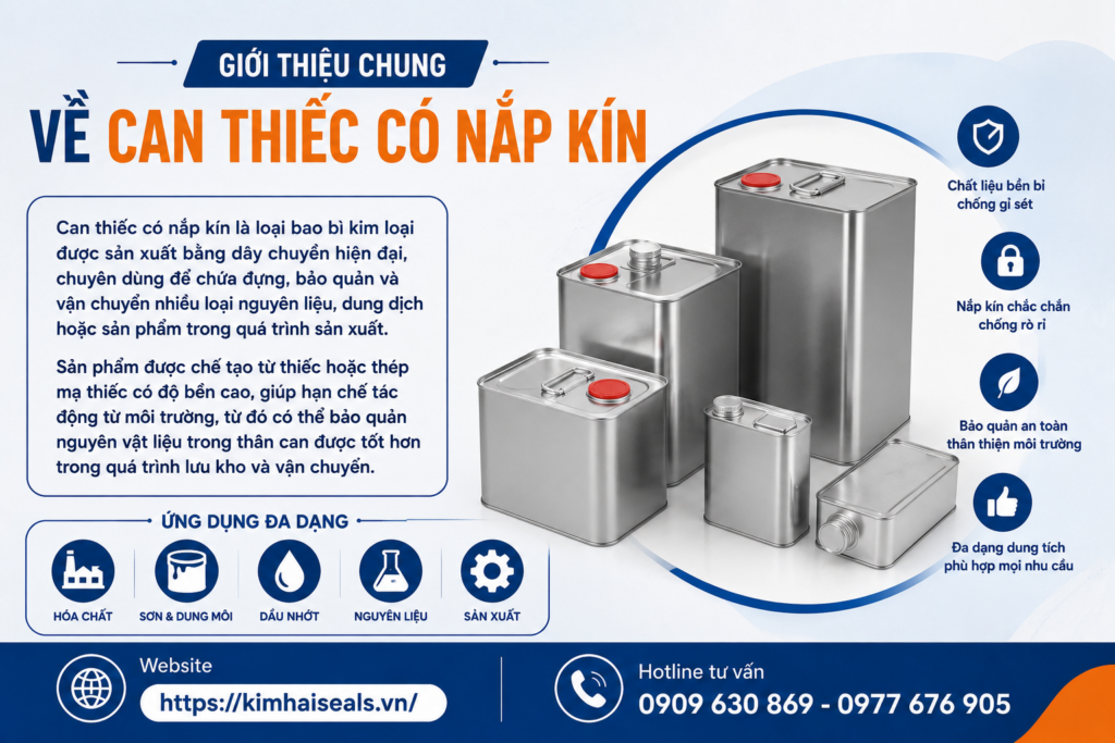 Can thiếc có nắp kín - Giải pháp bảo quản chất lỏng an toàn