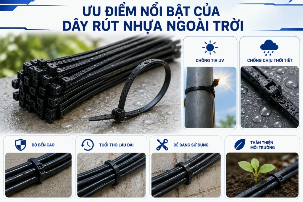 Dây rút nhựa ngoài trời KIMHAISEAL – Giải pháp cố định bền bỉ trong mọi điều kiện thời tiết